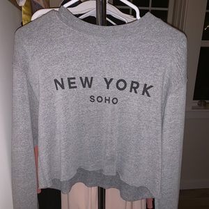 Brandy Melville cropped grey sweatshirt